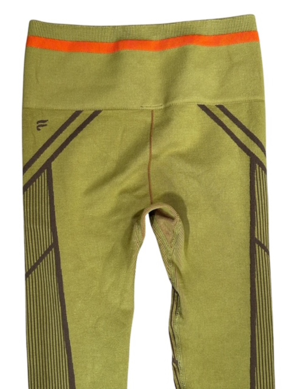 Fabletics 2-Piece Seamless Athleisure Set Olive Green Leggings + Crop Zip Top - Picture 4 of 7
